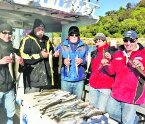 Some of the clients from Reel Time showing off a few peninsula King George whiting.