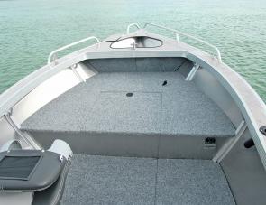 The casting deck is big enough for two anglers to stand or one to sit in comfort. 