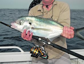 Some nice trevally show up in the snapper berley during August.