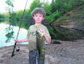 Young Joshua Smith terrorised the Manning River bass with a string of fish around 50cm. 