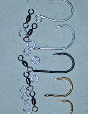 Quality rings and hooks are essential for rigging large poppers and stickbaits. Hooks are Owner SJ-41, OwnerSJ-51, Owner Jobu, Shogun Assassin and Shogun Viper.