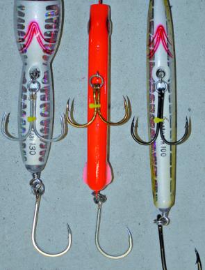 Belly hooks on stick baits and poppers should protrude at least 30% out each side of the lure.
