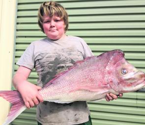 Sam, a young local legend around the passage with a snapper in the very serious category at just under 9kg.