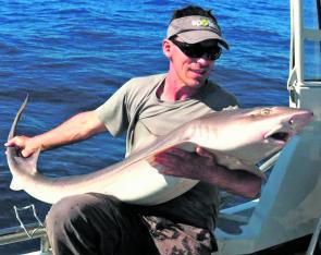 Jason Taylor caught and released this 22kg gummy shark offshore. 