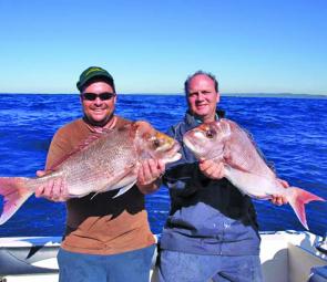 These two 5kg plus snapper were caught at Shallow Tempest.