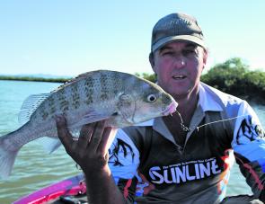 Craig Griffiths with a solid creek grunter. 