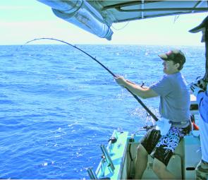 Catching big fish can be hard work, especially when they fight down deep. 