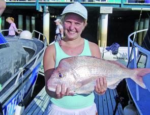 One brave fisher, Katie Merrell, put up with 25-knot winds to catch a feed of snapper.
