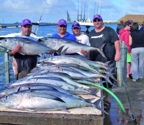 The boys: Tan, Luke, Chris and Glen of Melbourne with their catch for the day.