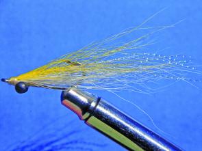 Although considered primarily a saltwater pattern, small clouser minnows are excellent fast water streamers.