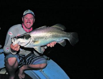 Night sessions for barra have been productive across nearly all of the lakes. This fish ate a hard swimbait.