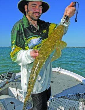 Michael Cincotta’s fat flattie was caught on a Micro Mullet.