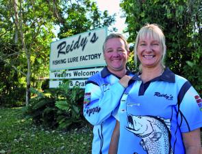 The new owners of Reidy’s Lures: Colin and Karen Burdon, outside their Northern Territory Lure Factory.