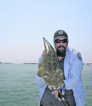 Glen Birch displaying the kind of flathead we all want to catch at the Classic.