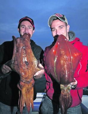 Lee Rayner and Dan Lee with a couple of fish caught at Point Nepean.