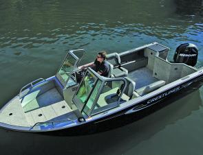 The Crestliner Commander 1850 provides plenty of fishing space. In calm waters the forward casting deck delivers, while in offshore environs the deep cockpit is a secure place to fish from.