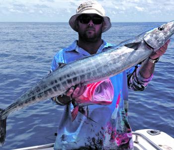 Fabian Sutton scored his first wahoo on a recent trip.