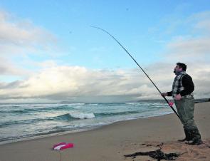 When using berley in the surf, don’t set the trail and fish further down the beach. Always cast into the trail as this is where the fish will be.