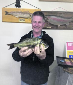 Wonthaggi angler Gary Frankie with a very nice bream caught at Inverloch on a Bass yabby.