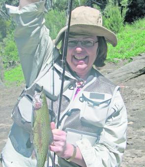 A fine rainbow trout caught by Valerie Barton at Island Bend Dam, one of the locations used for fly tutorial weekends. 
