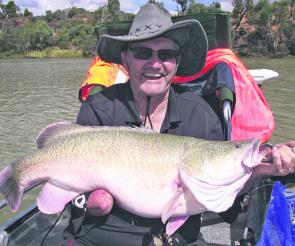 Mick Evans trolled this cod on a170mm King Mong lure. While it was not the monster he had hoped for, he was more than happy.