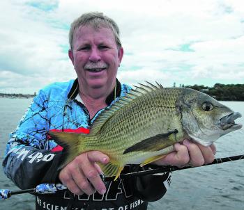 The author with a 1kg+ bream caught while working the surface.