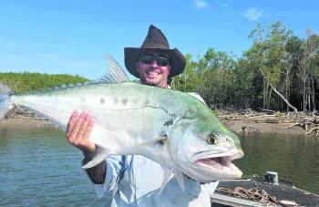 James Gould caught this 115cm queenfish using a big live mullet as bait.