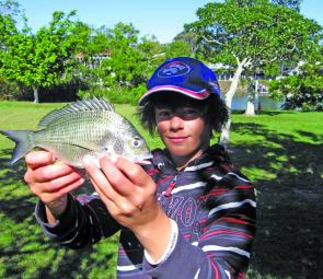 This bream was caught on a soft plastic, and while it may not be big, it did put up a great fight. 