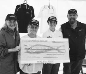 The winning team in the Wilson’s Reel Women Hunter Valley Fishing Classic along with the winner of the dash for cash. Left to right Leanne, Katrina, Vicki and ‘honorary woman’ Steve Starling.