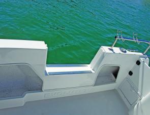 The Evolution’s optional removable side panel is designed to bring aboard a large fish. 
