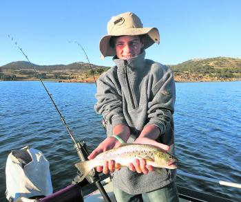 Harrison Keys enjoying his day out trout fishing. 