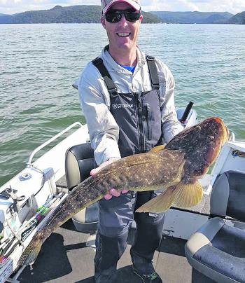 Some sensational flathead showed up in our catches over autumn. Brett Penprase was delighted to boat this 86cm flathead on a ZMan soft plastic.