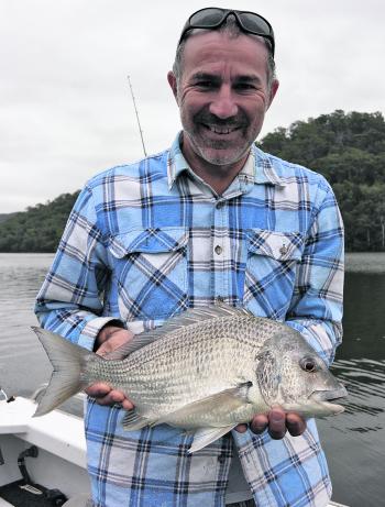 Big bream are a feature here on the Hawkesbury. They snaffle up well-presented lures and live bait aimed at mulloway.