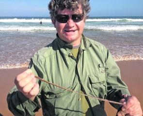 A natural gift: Colin Birthwick with one of 11 worms caught on his first-ever worm outing.
