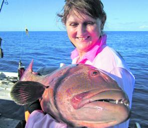 Big coral trout are a milestone, as Wendy Marks can attest. The fish was released unharmed.