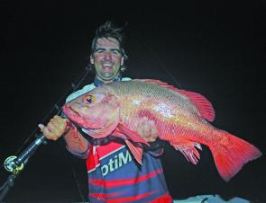 Local barra guide Shane Miller with his PB mangrove jack at 77cm.