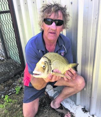 Mark Jones of Langwarrin with a 46cm yellowfin bream.