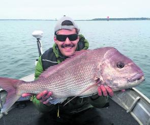 Armed with a light spin stick, Dylan Pace snared this magnificent Corio Bay winter red on a Gulp! Minnow. 