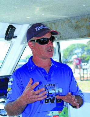 The skipper Matt Cini explaining the finer points of snapper fishing.