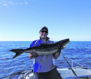 Cobia are still around the channel markers out wide.