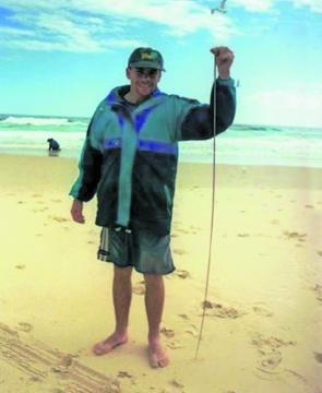 Pup with close to 6’ of beachworm caught on one of our OntourFishingAustralia Fraser Island trips.