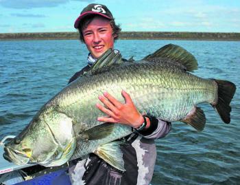 Atomic pro-angler Connor Duffy holds a corker of the best barra going in Central Queensland!