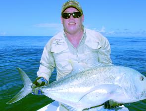 Rob Wood with GT, these fish have been on the chew offshore.