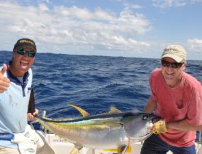 A jubilant Andrew Carson and the author with a fine Spring yellowfin.