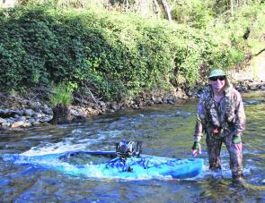 Waterproof bags and containers are essential when kayaking in upland waterways. Sandy Hector is a very experienced paddler and even this mundane looking stretch of water bought him unstuck. The first thing he said was “Oh no…I hope my sandwiches didn’t ge