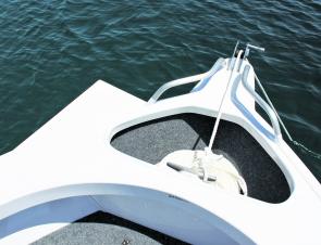 The carpeted anchor well is massive and provides plenty of room for a selection of anchors.