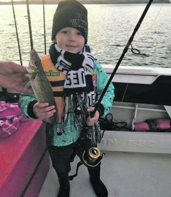 Cooper with a great whiting caught during the family fishing competition.