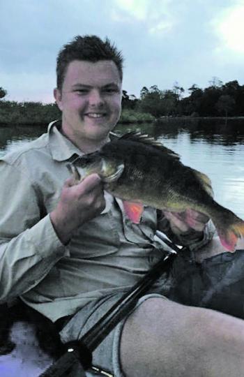 Daniel Hon bagged this lovely 43cm redfin drifting around Lake Wendouree with a Christmas Beetle Bullet Lure.