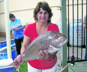 Sarah Boneham with one of the great snapper the area is famous for.