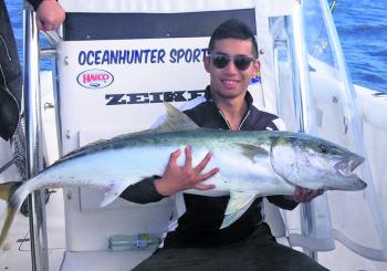 Simon Chem with a 1.35 kingfish taken aboard OceanHunter Sportfishing. 